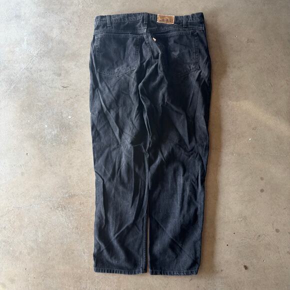 VINTAGE 90S BAGGY BLACK LEVIS BROWN TAB 540 MADE USA RELAXED FITS MENS 36X29 - Picture 4 of 7